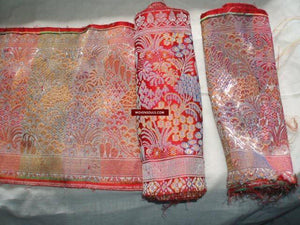 139 SOLD Antique Parsi Sari Borders With Silver Content-WOVENSOULS-Antique-Vintage-Textiles-Art-Decor