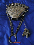 1391 Museum Quality Old Indian Silver Jewelry - Perfume Purse Awadh-WOVENSOULS-Antique-Vintage-Textiles-Art-Decor