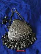 1391 Museum Quality Old Indian Silver Jewelry - Perfume Purse Awadh-WOVENSOULS-Antique-Vintage-Textiles-Art-Decor