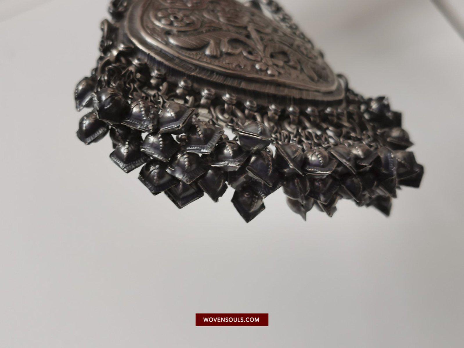 1391 Museum Quality Old Indian Silver Jewelry - Perfume Purse Awadh-WOVENSOULS-Antique-Vintage-Textiles-Art-Decor