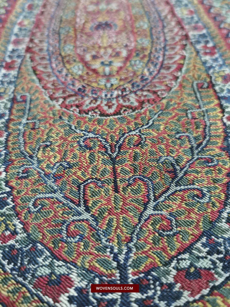 1394 SOLD - Stunning Old Kashmir Shawl Fragment-WOVENSOULS-Antique-Vintage-Textiles-Art-Decor