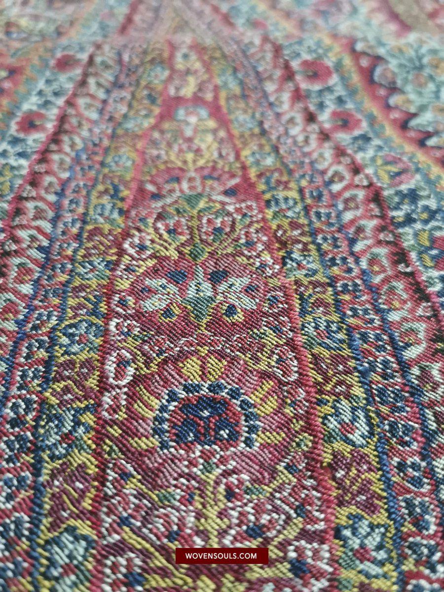 1394 SOLD - Stunning Old Kashmir Shawl Fragment-WOVENSOULS-Antique-Vintage-Textiles-Art-Decor