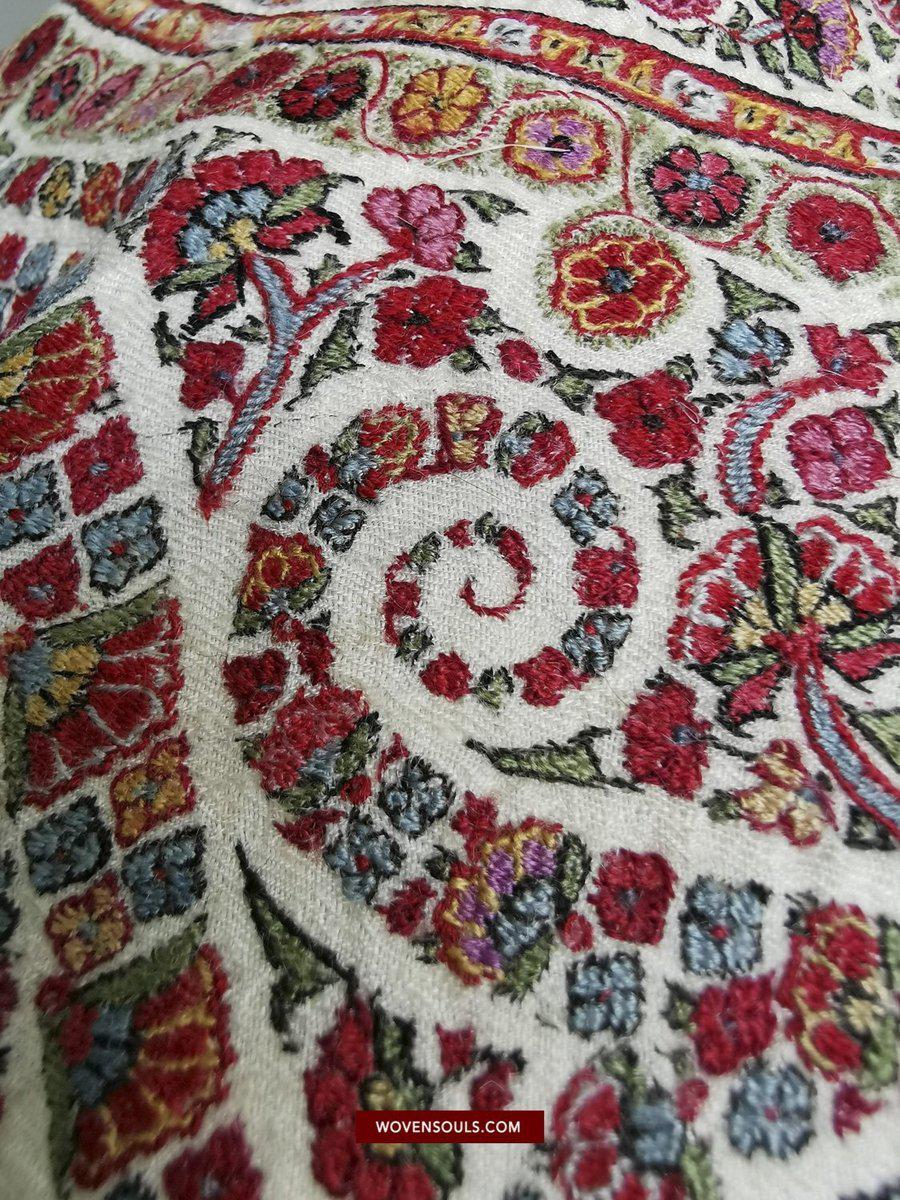 1395 Antique Kashmir Amlikar Rumal Shawl Mughal Period - Not for Sale yet-WOVENSOULS-Antique-Vintage-Textiles-Art-Decor