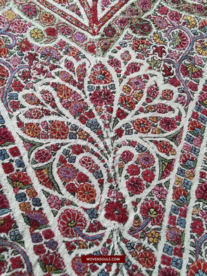 1395 Antique Kashmir Amlikar Rumal Shawl Mughal Period - Not for Sale yet-WOVENSOULS-Antique-Vintage-Textiles-Art-Decor