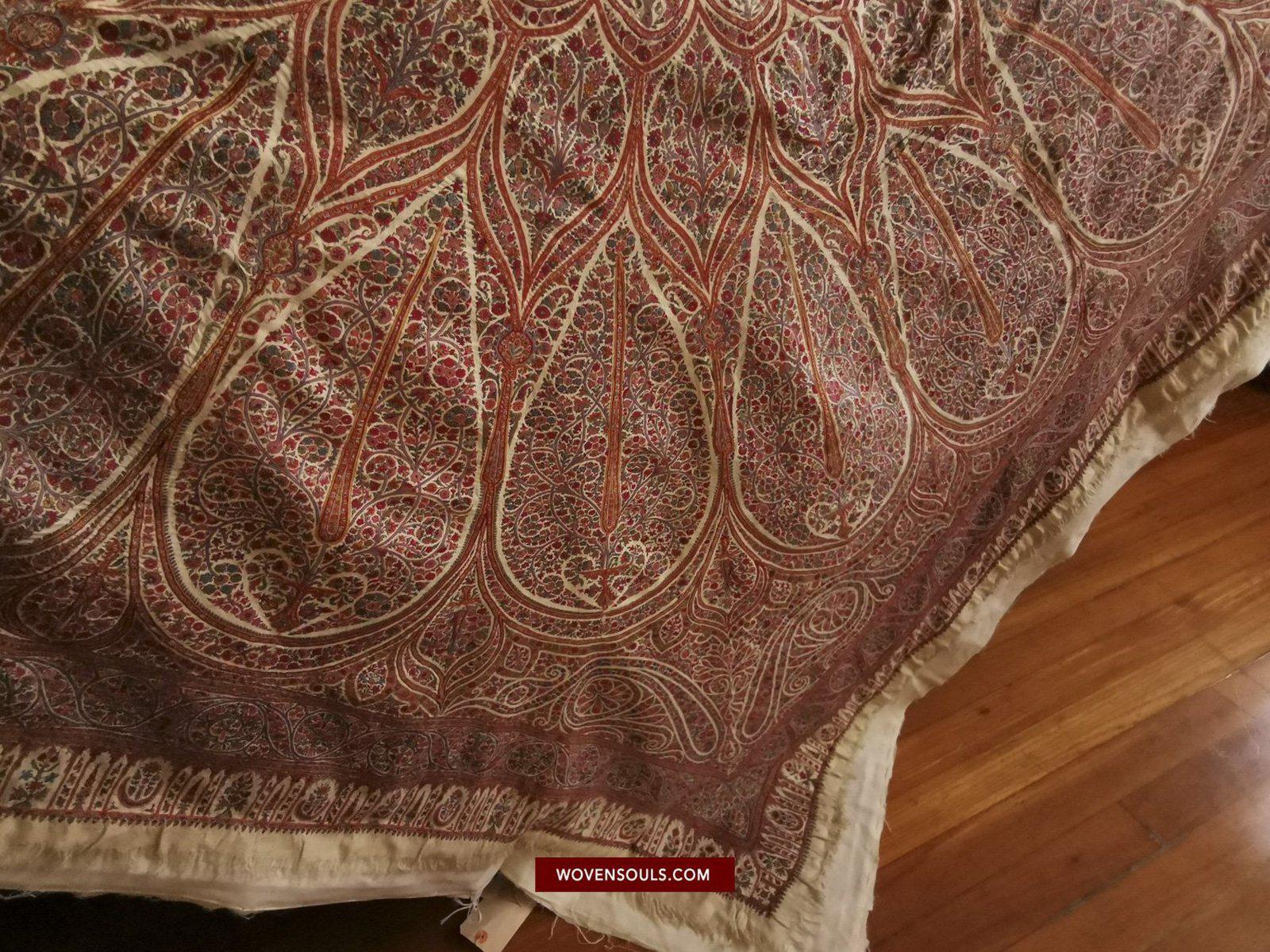 1395 Antique Kashmir Amlikar Rumal Shawl Mughal Period - Not for Sale yet-WOVENSOULS-Antique-Vintage-Textiles-Art-Decor