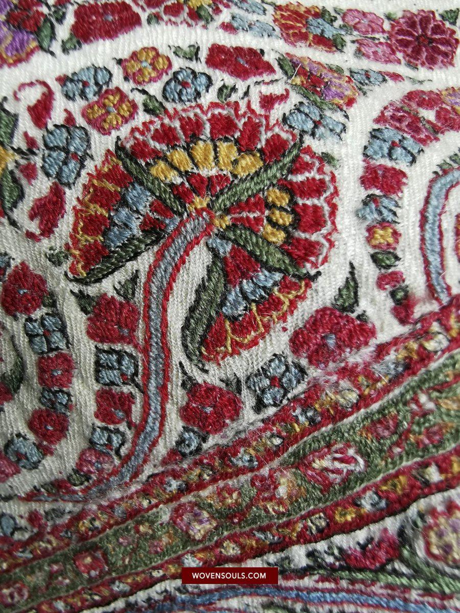 1395 Antique Kashmir Amlikar Rumal Shawl Mughal Period - Not for Sale yet-WOVENSOULS-Antique-Vintage-Textiles-Art-Decor