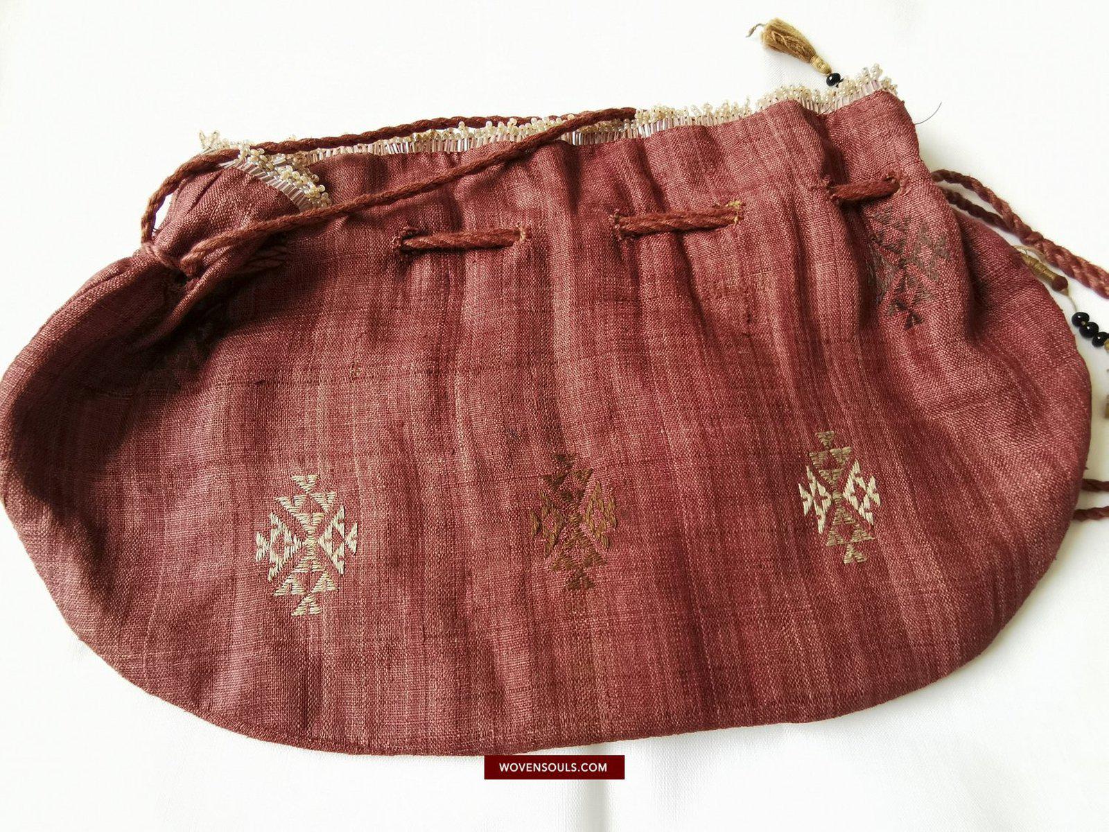 1398 Old Beaded Batua Pouch for Jewelry - Gujarat-WOVENSOULS-Antique-Vintage-Textiles-Art-Decor