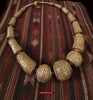 1400 SOLD Old Himalayan Necklace with Large Beads-WOVENSOULS-Antique-Vintage-Textiles-Art-Decor