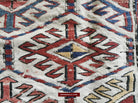 1401 Antique Caucasian White Field Sumac Soumac Sumakh Rug-WOVENSOULS-Antique-Vintage-Textiles-Art-Decor