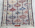 1401 Antique Caucasian White Field Sumac Soumac Sumakh Rug-WOVENSOULS-Antique-Vintage-Textiles-Art-Decor