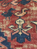 1402 SOLD Antique Caucasian Dragon Sumac Soumac Azeri Rug Fragment-WOVENSOULS-Antique-Vintage-Textiles-Art-Decor