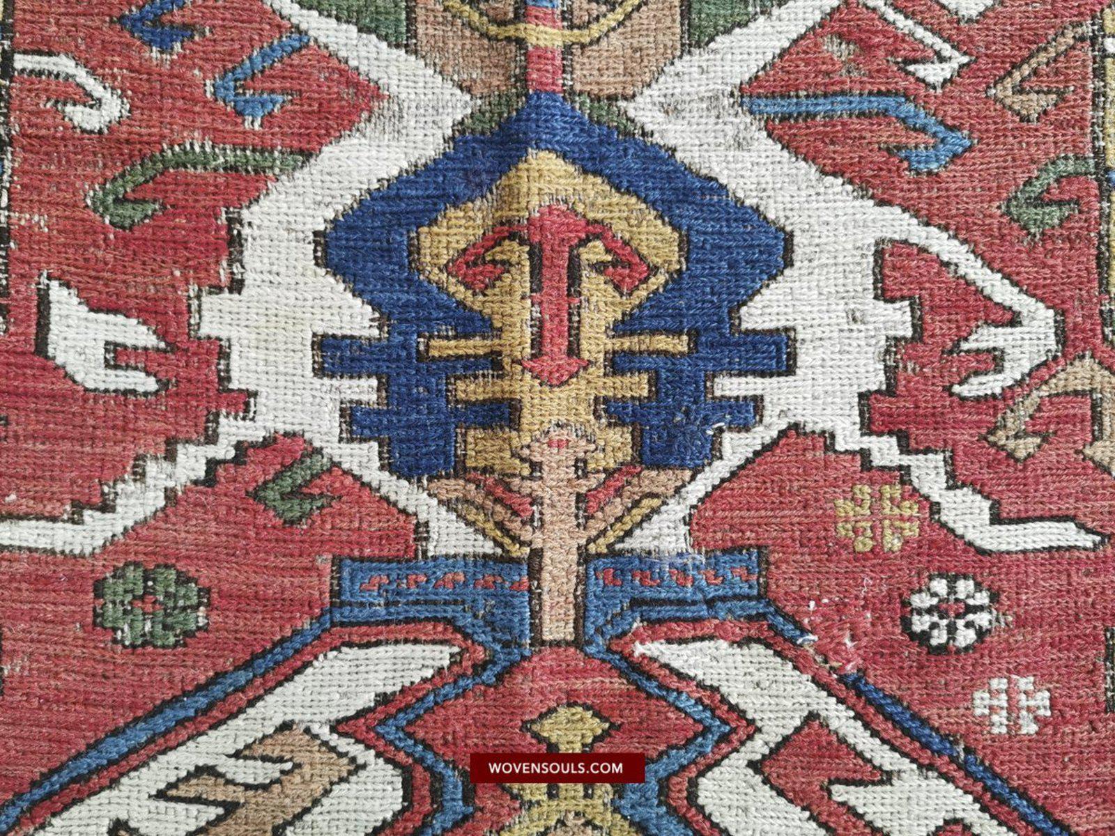 1403 Antique Caucasian Dragon Sumac Soumac Sumakhi Rug-WOVENSOULS-Antique-Vintage-Textiles-Art-Decor