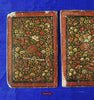 1404 Pair of Old Indo-Persian Mughal Lacquered Manuscript Book Cover Bindings-WOVENSOULS-Antique-Vintage-Textiles-Art-Decor