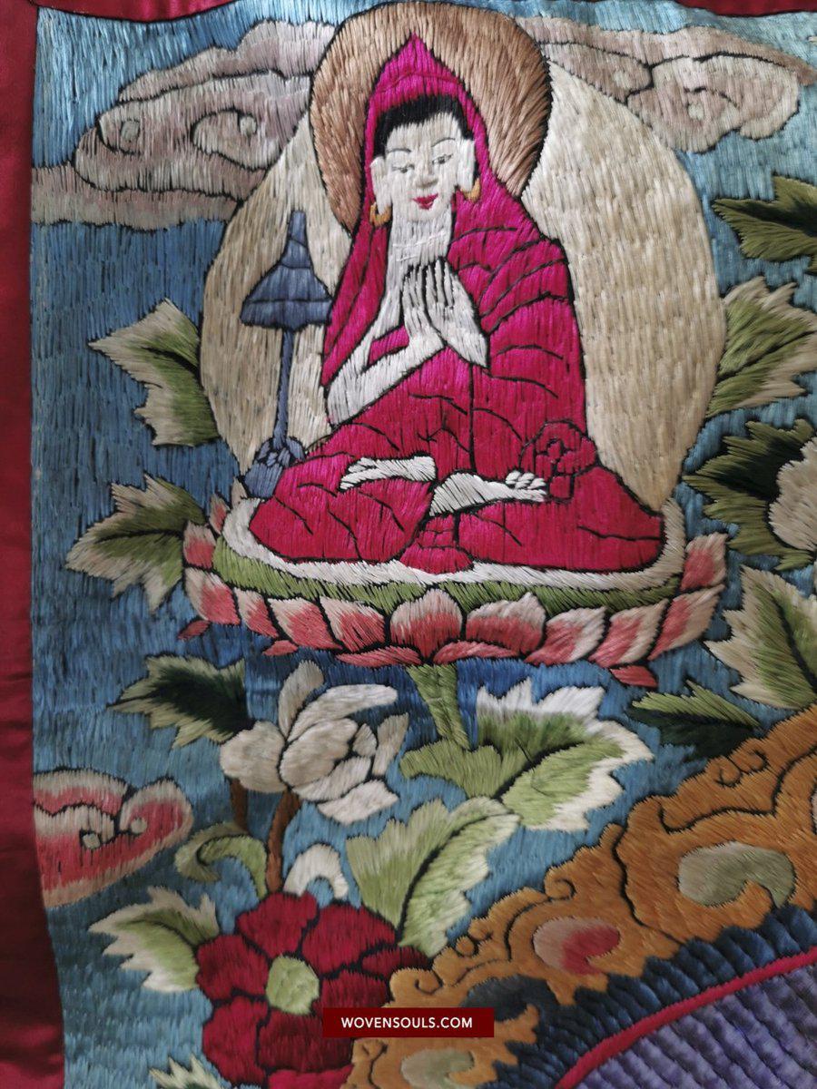 1406 SOLD Antique Tibet Thangka with Silk Embroidery-WOVENSOULS-Antique-Vintage-Textiles-Art-Decor