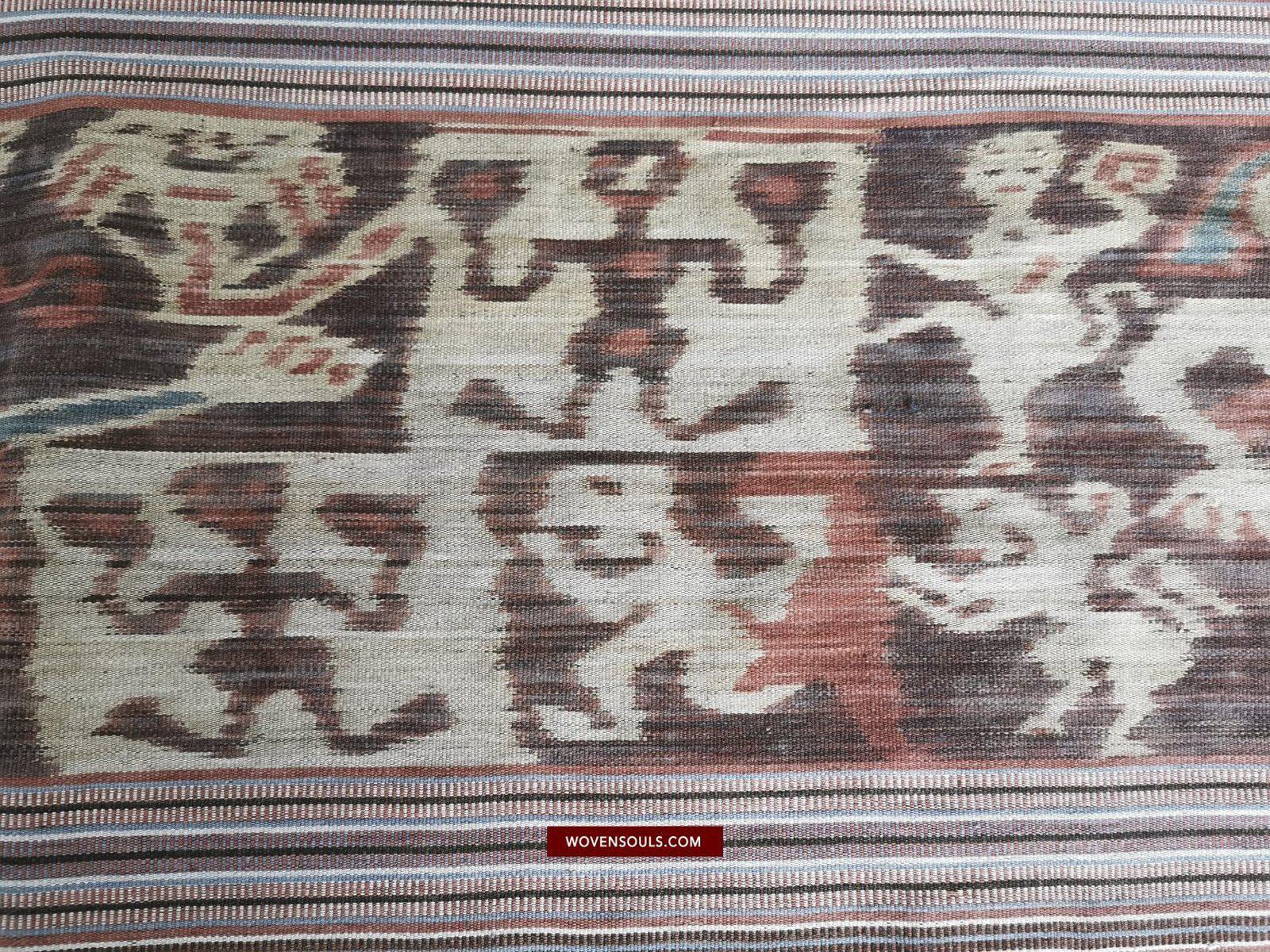 1407 Old Figurative Warp Ikat - Narrative Indonesian Textile-WOVENSOULS-Antique-Vintage-Textiles-Art-Decor