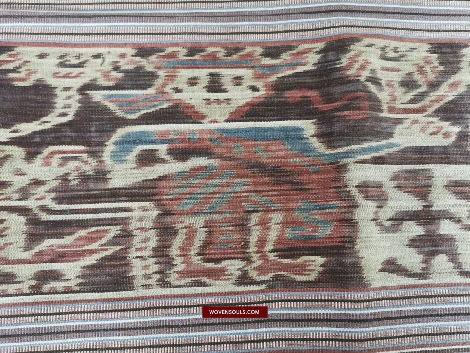 1407 Old Figurative Warp Ikat - Narrative Indonesian Textile-WOVENSOULS-Antique-Vintage-Textiles-Art-Decor