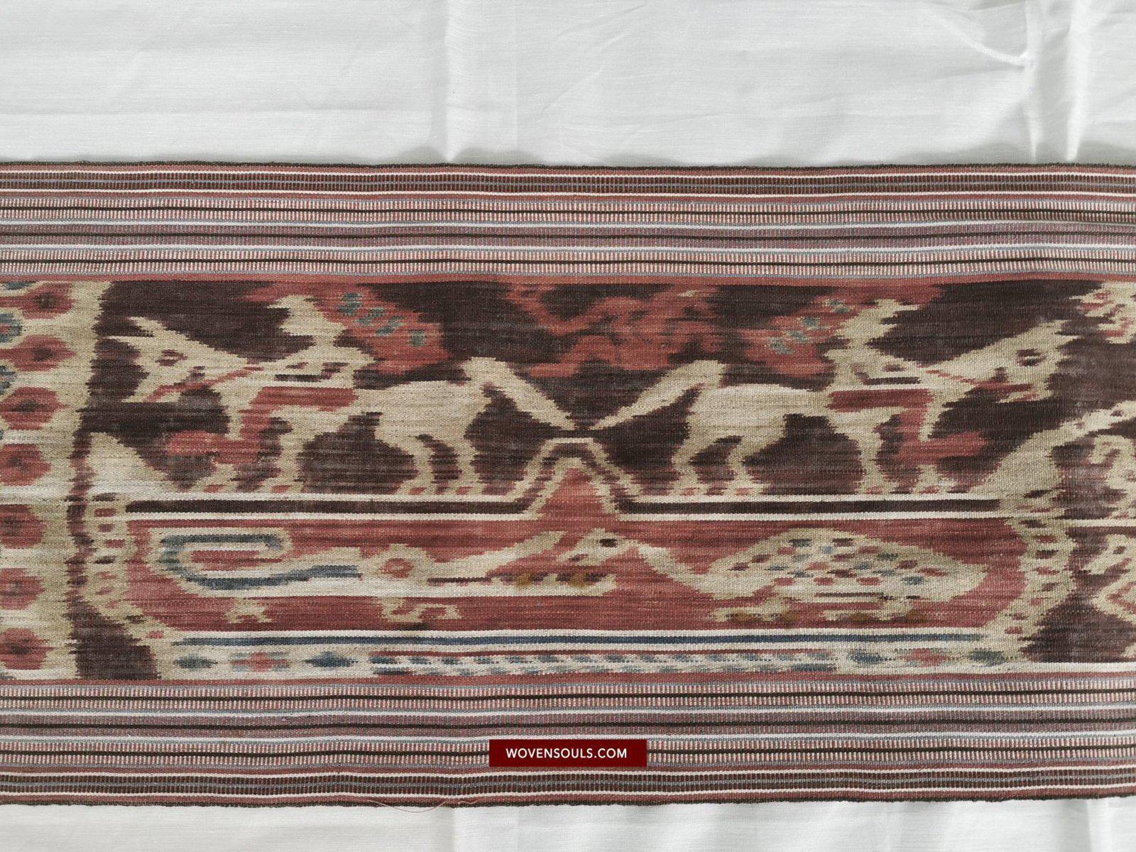 1407 Old Figurative Warp Ikat - Narrative Indonesian Textile-WOVENSOULS-Antique-Vintage-Textiles-Art-Decor