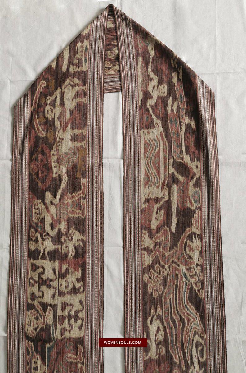 1407 Old Figurative Warp Ikat - Narrative Indonesian Textile-WOVENSOULS-Antique-Vintage-Textiles-Art-Decor