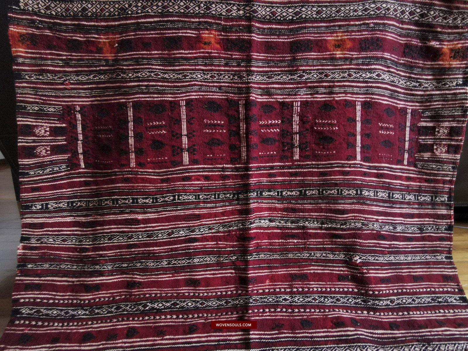 1410 Antique Tunisian Mushtia Mouchtiya Shawl - Textile Art Masterpiece-WOVENSOULS-Antique-Vintage-Textiles-Art-Decor