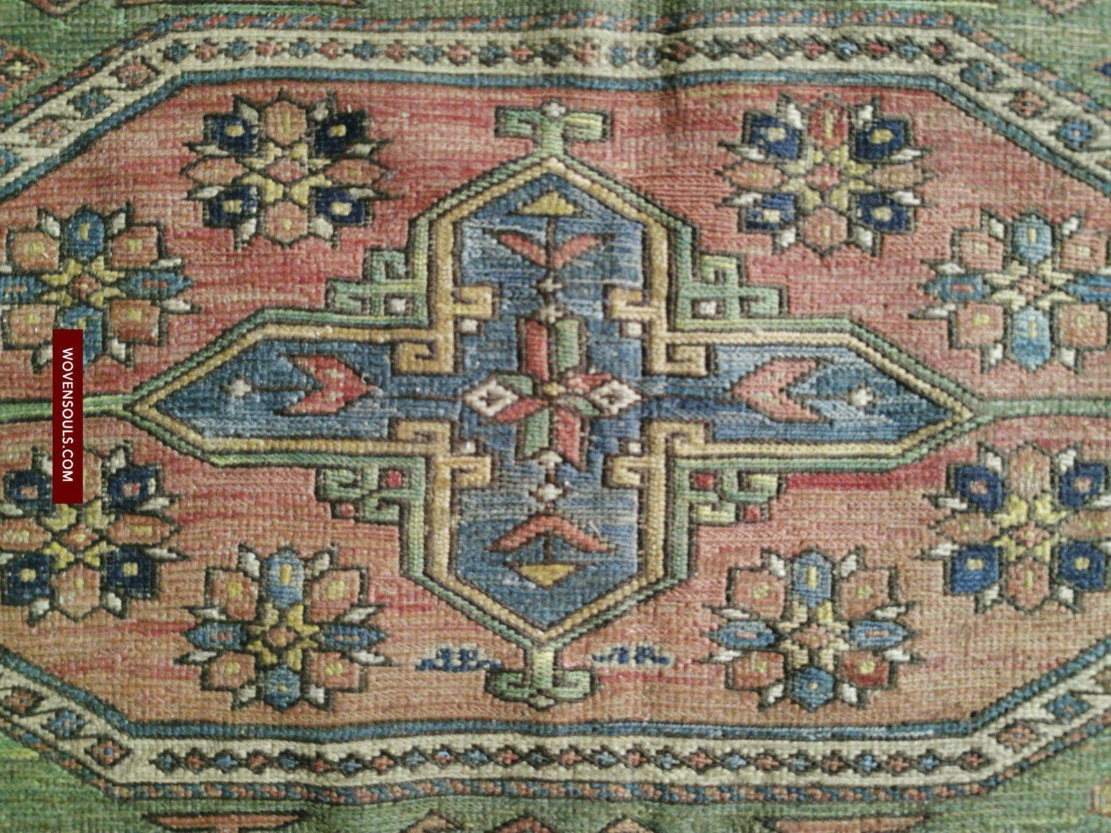 1413 Antique Caucasian Azeri Kuba Soumac Konagkend Flatweave Rug w Animals-WOVENSOULS-Antique-Vintage-Textiles-Art-Decor