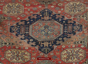 1413 Antique Caucasian Azeri Kuba Soumac Konagkend Flatweave Rug w Animals-WOVENSOULS-Antique-Vintage-Textiles-Art-Decor