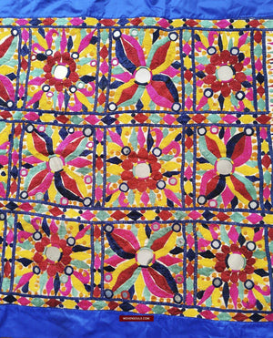 1415 Vintage Hand Embroidery Home Decor Wall Art Gujarat-WOVENSOULS-Antique-Vintage-Textiles-Art-Decor
