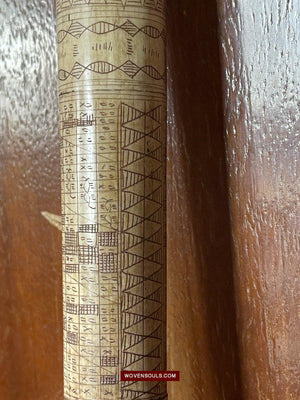 1427 Rare Unusual Batak Calendar Walking Stick-WOVENSOULS-Antique-Vintage-Textiles-Art-Decor