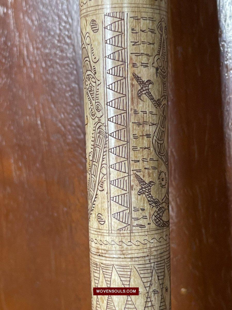 1427 Rare Unusual Batak Calendar Walking Stick-WOVENSOULS-Antique-Vintage-Textiles-Art-Decor