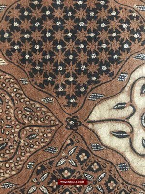 1431 Javanese Batik Kombinasi Shawl Sarong Textile Art - Chap + Tulis-WOVENSOULS-Antique-Vintage-Textiles-Art-Decor