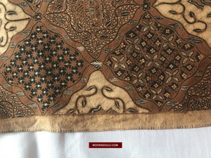 1431 Javanese Batik Kombinasi Shawl Sarong Textile Art - Chap + Tulis-WOVENSOULS-Antique-Vintage-Textiles-Art-Decor