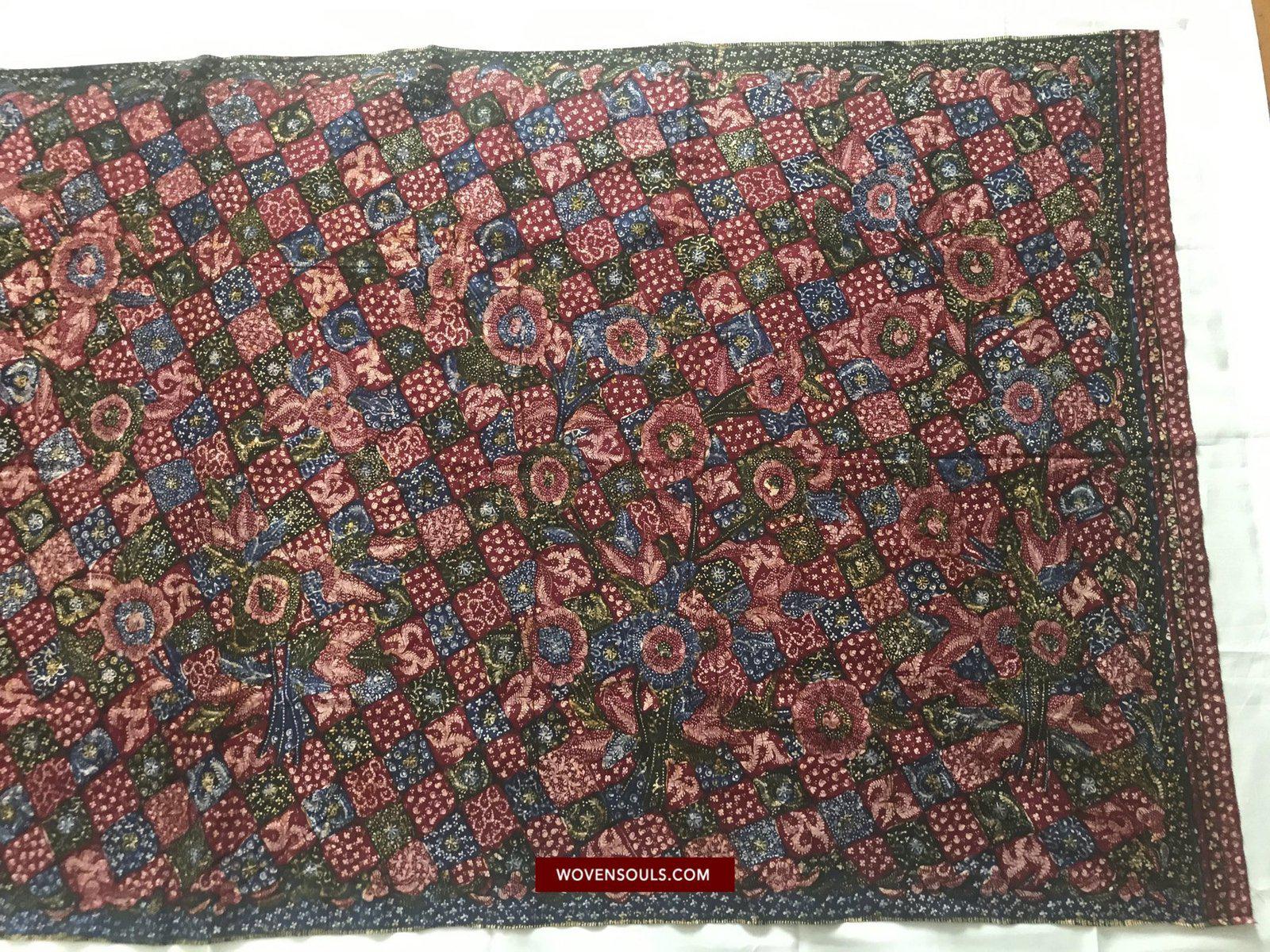 1432 Javanese Batik Tulis Shawl - Hand Drawn - Textile Art-WOVENSOULS-Antique-Vintage-Textiles-Art-Decor