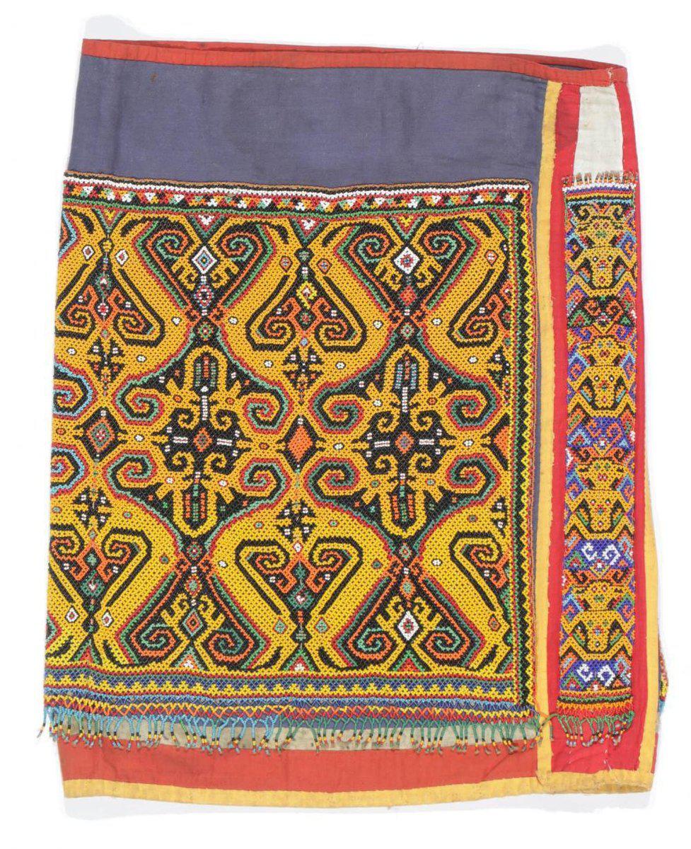 1439 SOLD Museum Quality Antique Iban Wedding Skirt Jacket Beaded-WOVENSOULS-Antique-Vintage-Textiles-Art-Decor