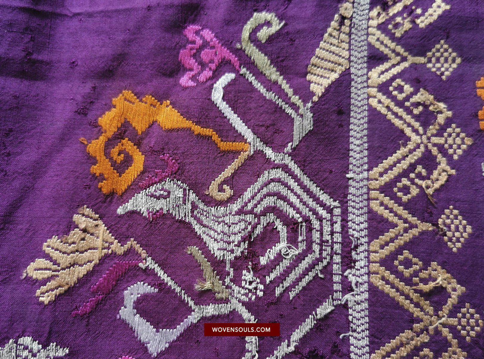 1442 Antique Bali Silk Songket Textile with Figurative Motifs-WOVENSOULS-Antique-Vintage-Textiles-Art-Decor