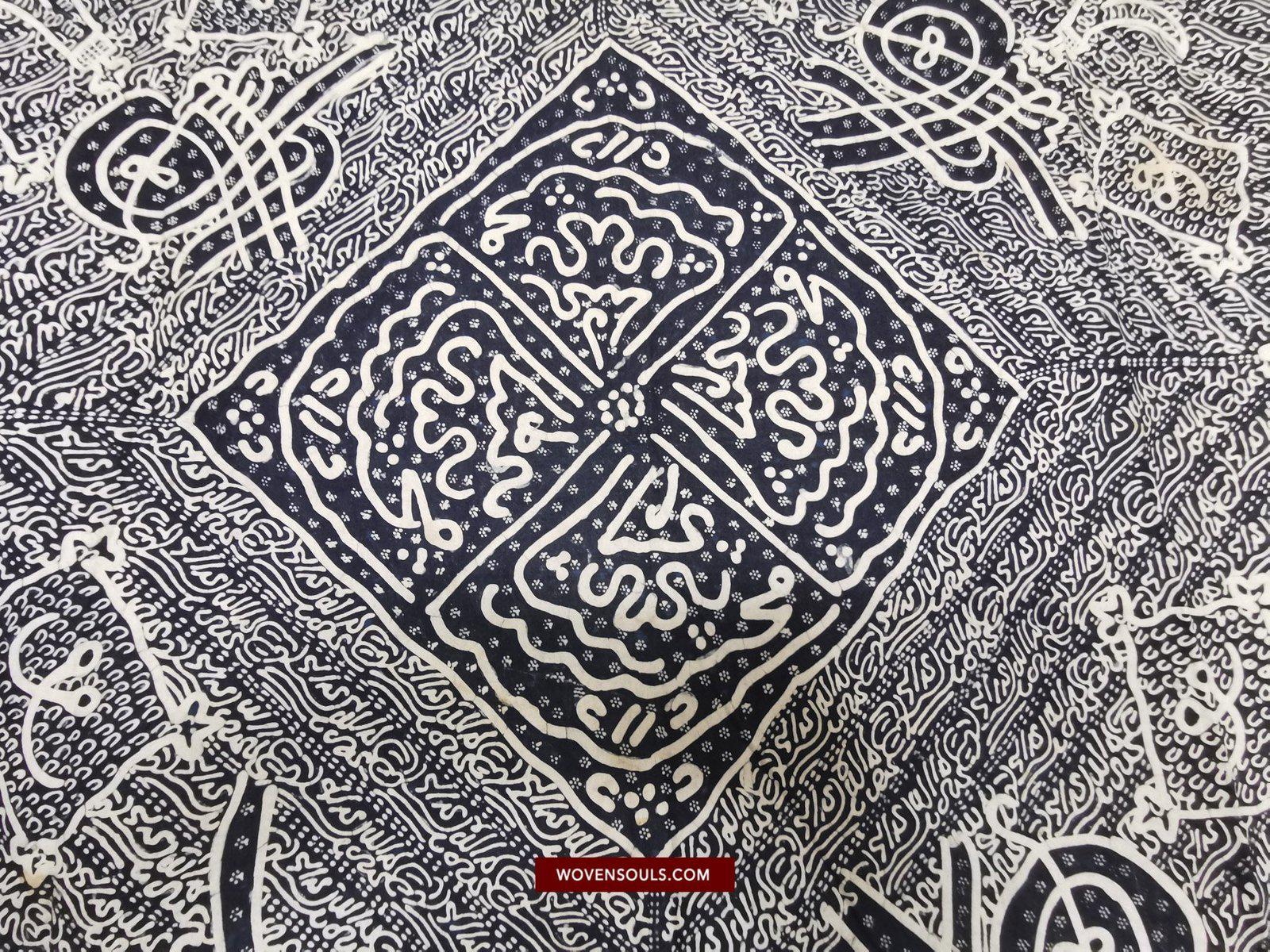 1443 Antique Calligraphy Jambi Batik Bertulis Hand Drawn Textile Kain Arab-WOVENSOULS-Antique-Vintage-Textiles-Art-Decor