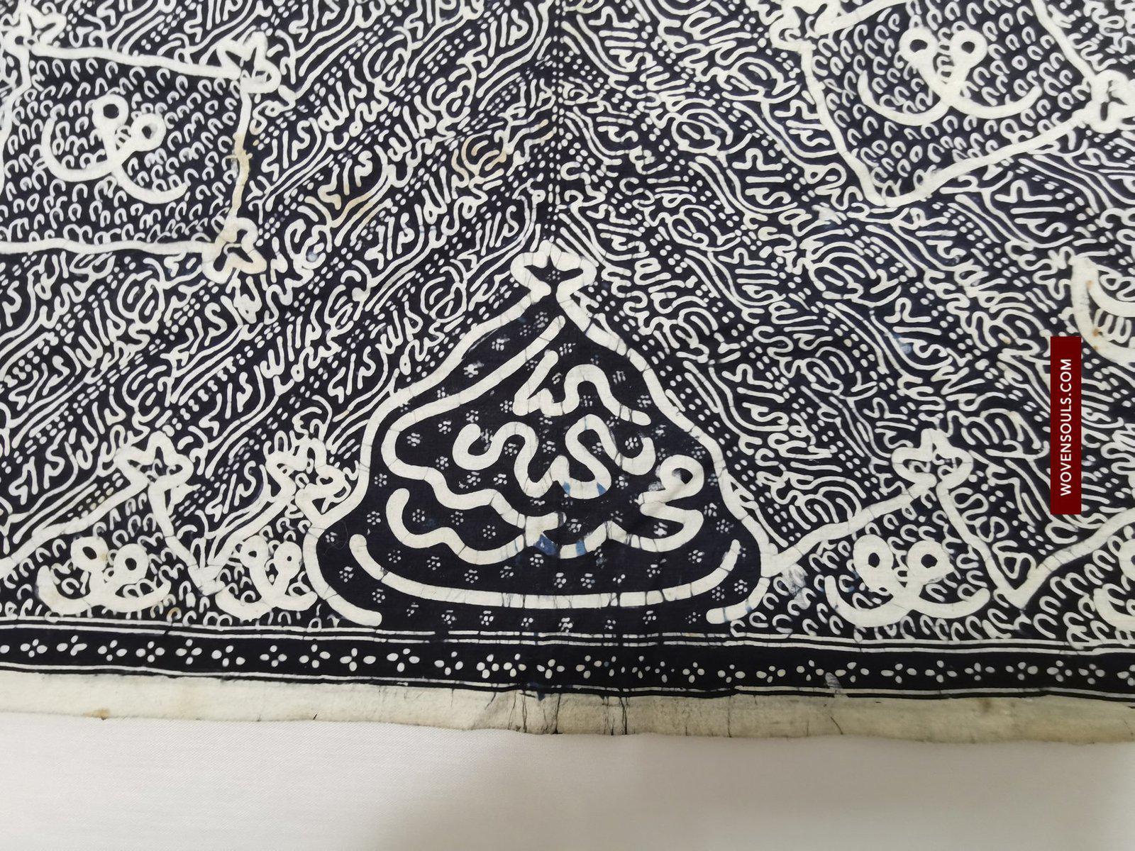 1443 Antique Calligraphy Jambi Batik Bertulis Hand Drawn Textile Kain Arab-WOVENSOULS-Antique-Vintage-Textiles-Art-Decor