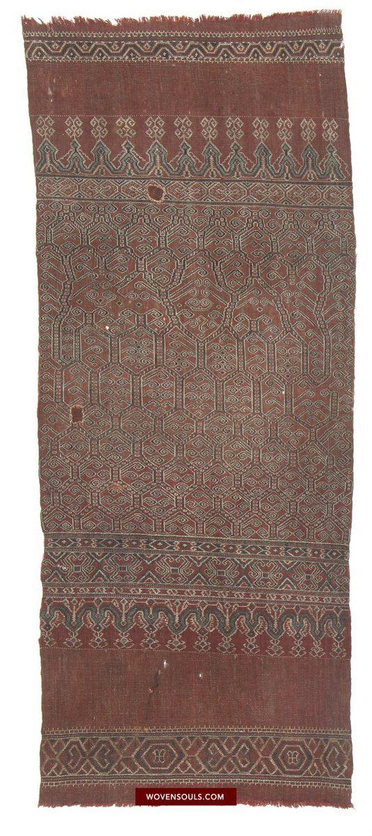 1445 Antique Iban Pua Kumbu Sungkit Singkit Woven Textile-WOVENSOULS-Antique-Vintage-Textiles-Art-Decor