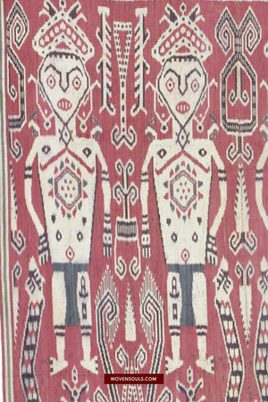 1449 Antique Iban Ikat Pua Kumbu Woven Textile with Human Figures from Sarawak-WOVENSOULS-Antique-Vintage-Textiles-Art-Decor