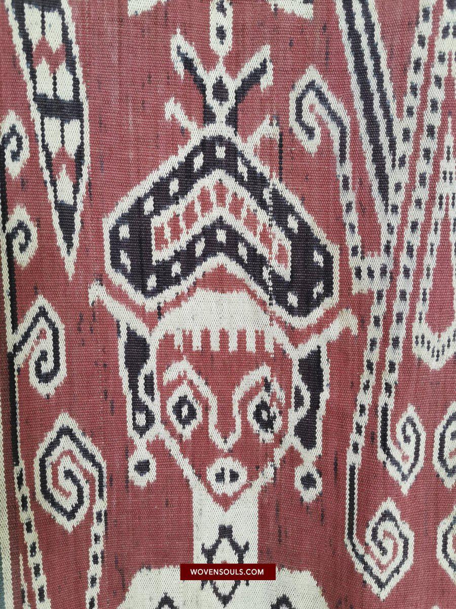 1449 Antique Iban Ikat Pua Kumbu Woven Textile with Human Figures from Sarawak-WOVENSOULS-Antique-Vintage-Textiles-Art-Decor