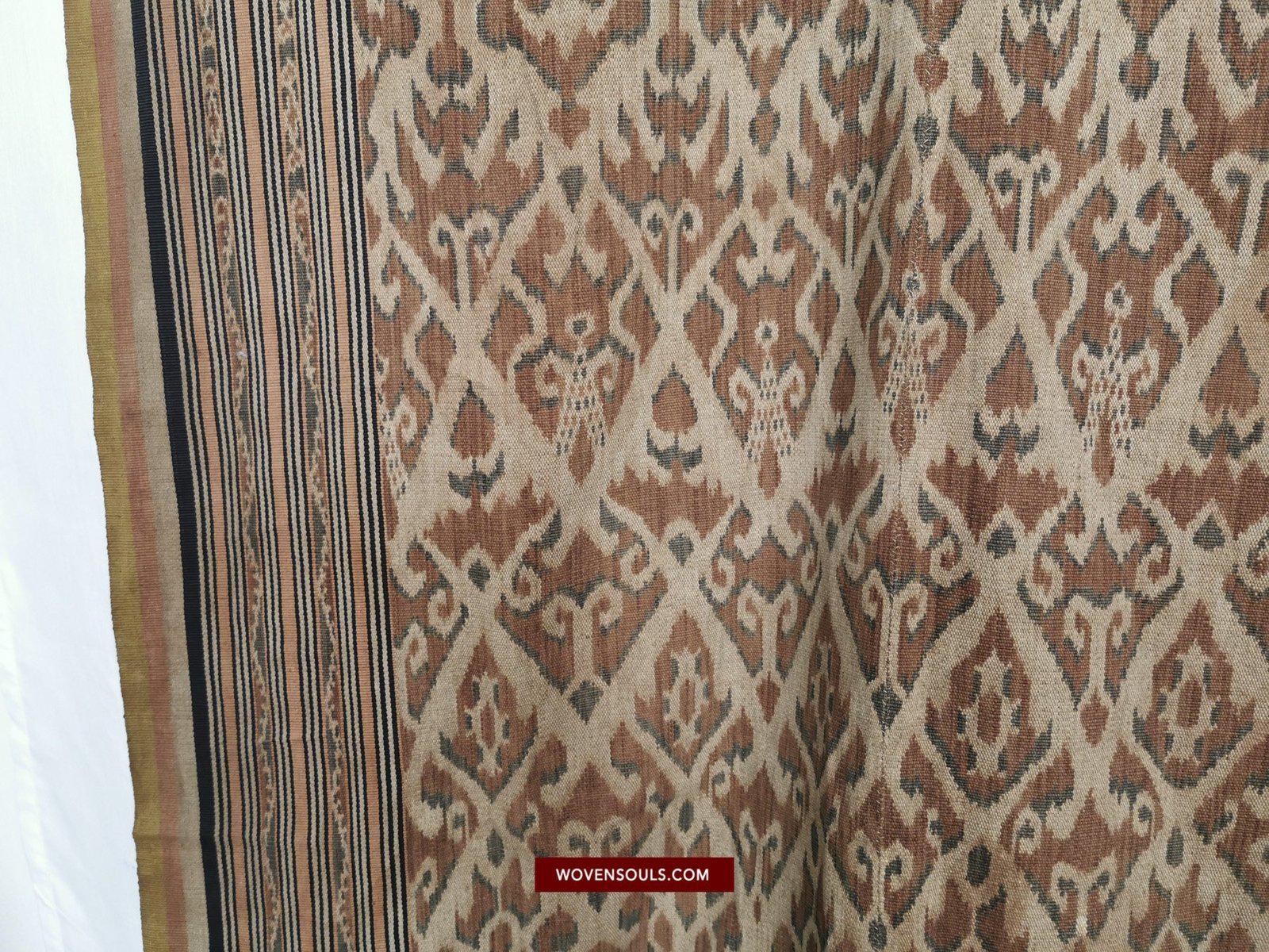 1450 SOLD Antique Iban Ikat Pua Kumbu Woven Textile with Human Figures - Saribas, Sarawak-WOVENSOULS-Antique-Vintage-Textiles-Art-Decor