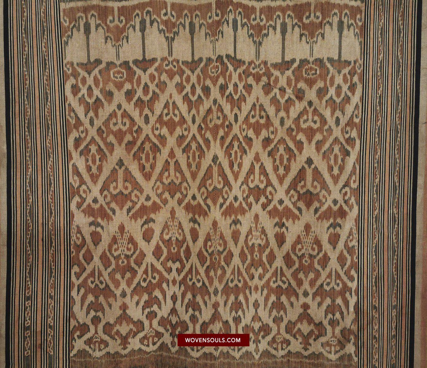 1450 SOLD Antique Iban Ikat Pua Kumbu Woven Textile with Human Figures - Saribas, Sarawak-WOVENSOULS-Antique-Vintage-Textiles-Art-Decor