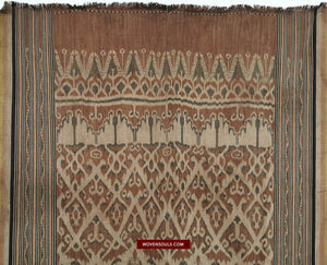 1450 SOLD Antique Iban Ikat Pua Kumbu Woven Textile with Human Figures - Saribas, Sarawak-WOVENSOULS-Antique-Vintage-Textiles-Art-Decor
