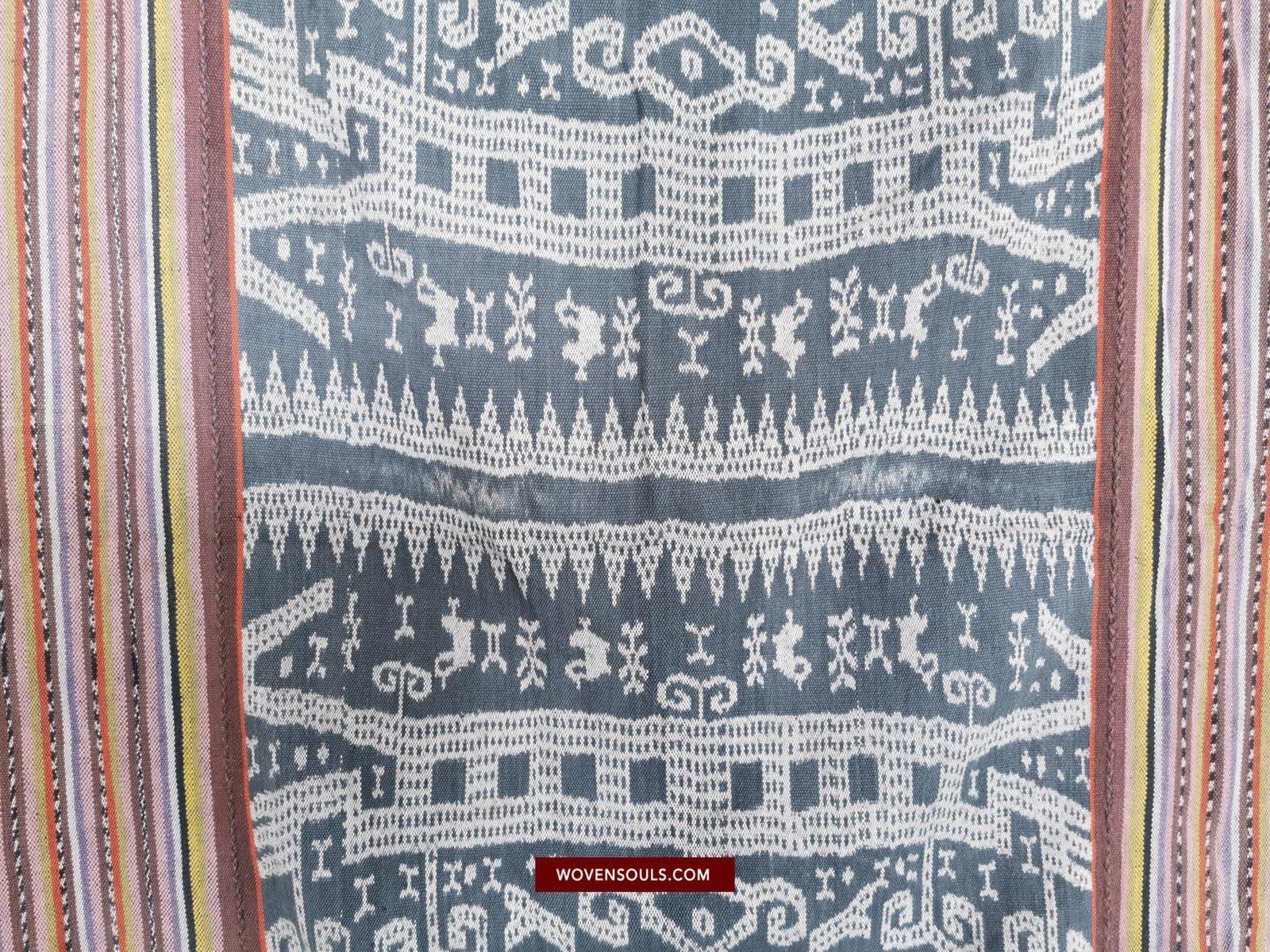 1451 Old Figurative Ikat Timor w Anthropomorphic figures-WOVENSOULS-Antique-Vintage-Textiles-Art-Decor