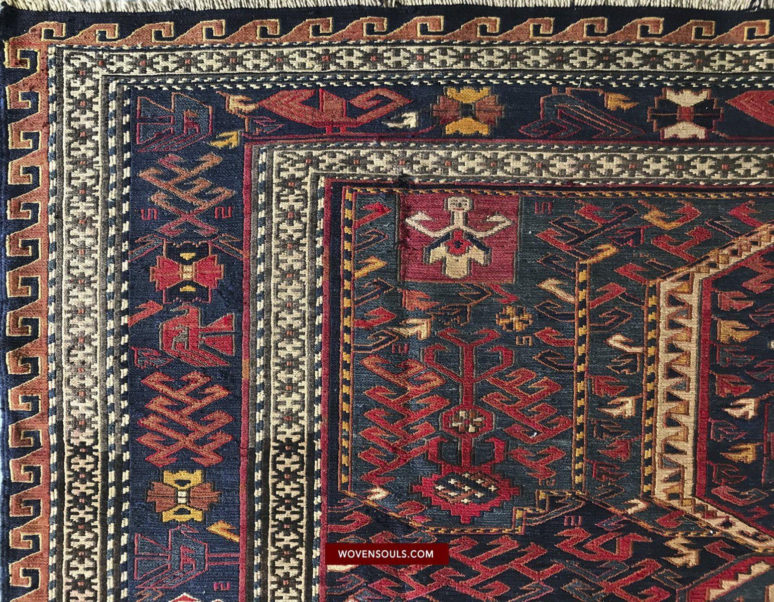 1460 Masterpiece Dragon Sumac Soumac Rug Carpet-WOVENSOULS-Antique-Vintage-Textiles-Art-Decor