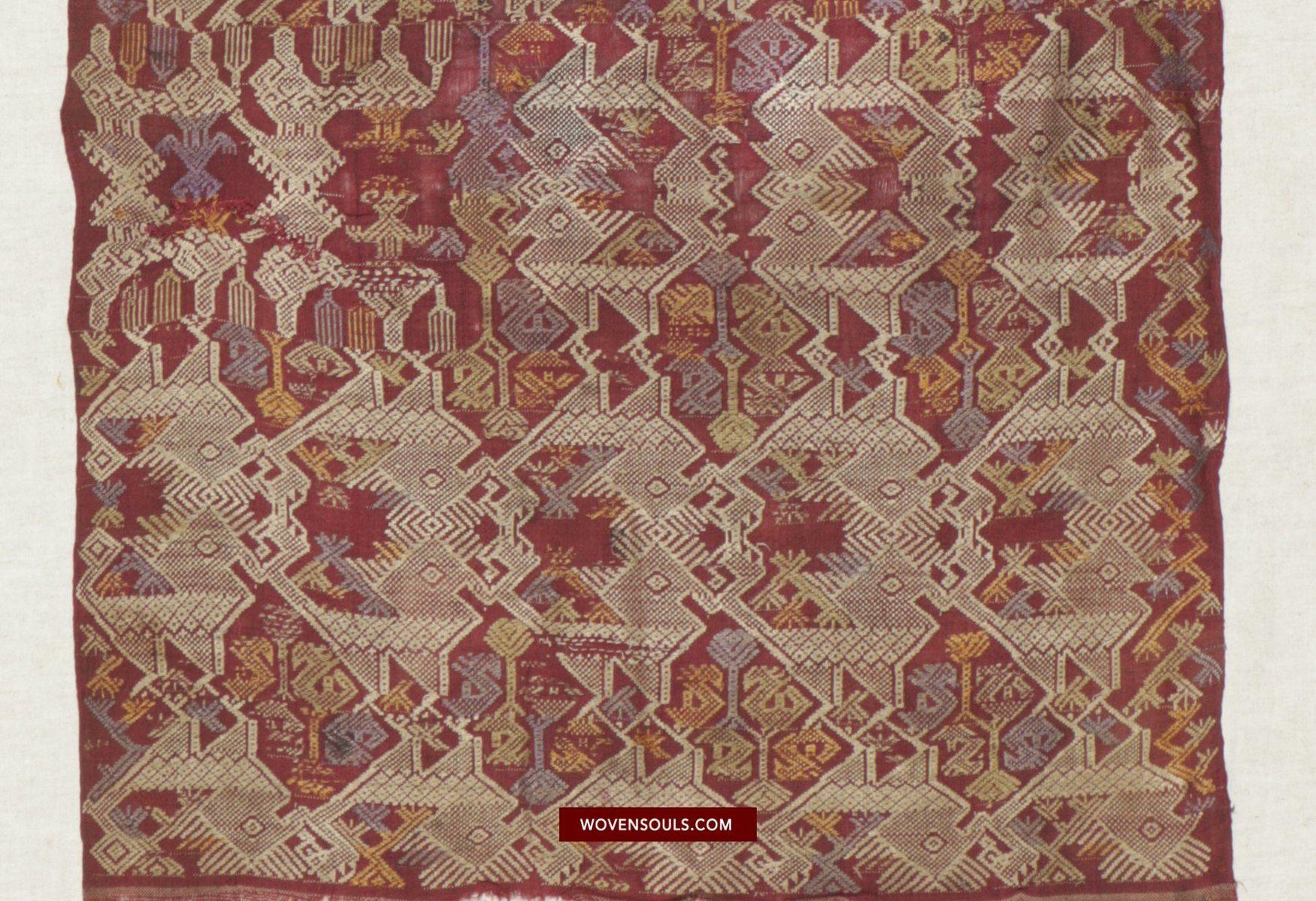 1462 Gorgeous Antique Laos Silk Weaving Textile Art-WOVENSOULS-Antique-Vintage-Textiles-Art-Decor