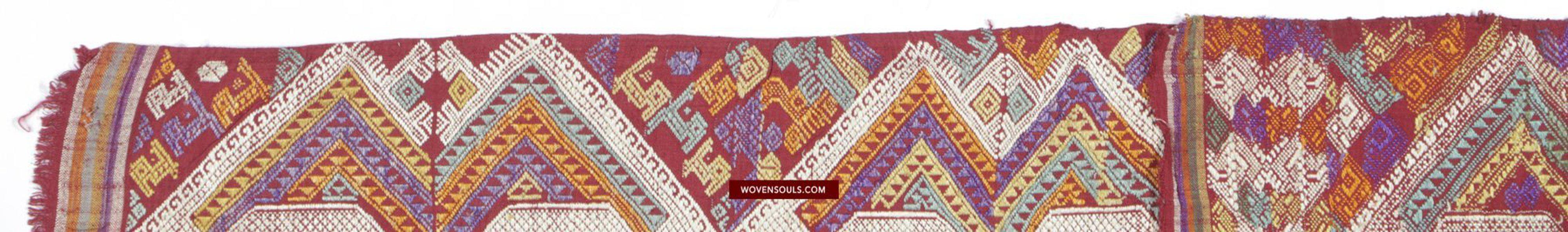 1463 Antique Laos Silk Weaving Textile Art-WOVENSOULS-Antique-Vintage-Textiles-Art-Decor