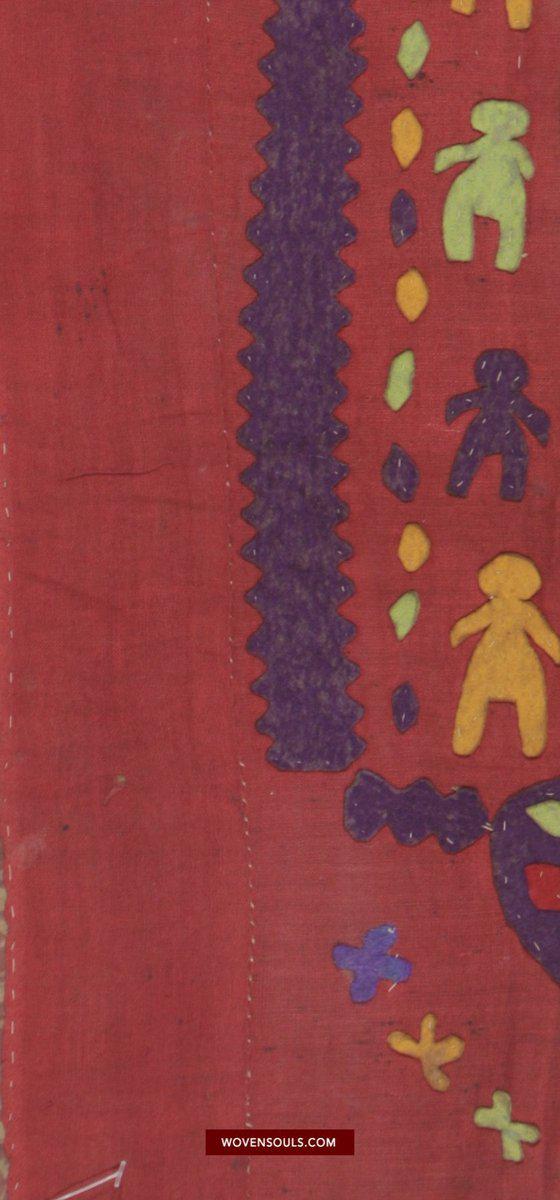 1465 Rare Antique Applique Sumatra Weaving Tampan Shipcloth Textile-WOVENSOULS-Antique-Vintage-Textiles-Art-Decor