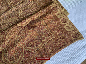 1468 Antique Kashmir Rumal Shawl with Embroidery-WOVENSOULS-Antique-Vintage-Textiles-Art-Decor