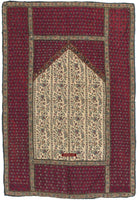 1469 Antique Kashmir Prayer Mat Pashmina-WOVENSOULS-Antique-Vintage-Textiles-Art-Decor