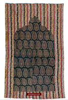 1471 SOLD - Antique Kashmir Prayer Niche Mat Pashmina Mughal Period-WOVENSOULS-Antique-Vintage-Textiles-Art-Decor