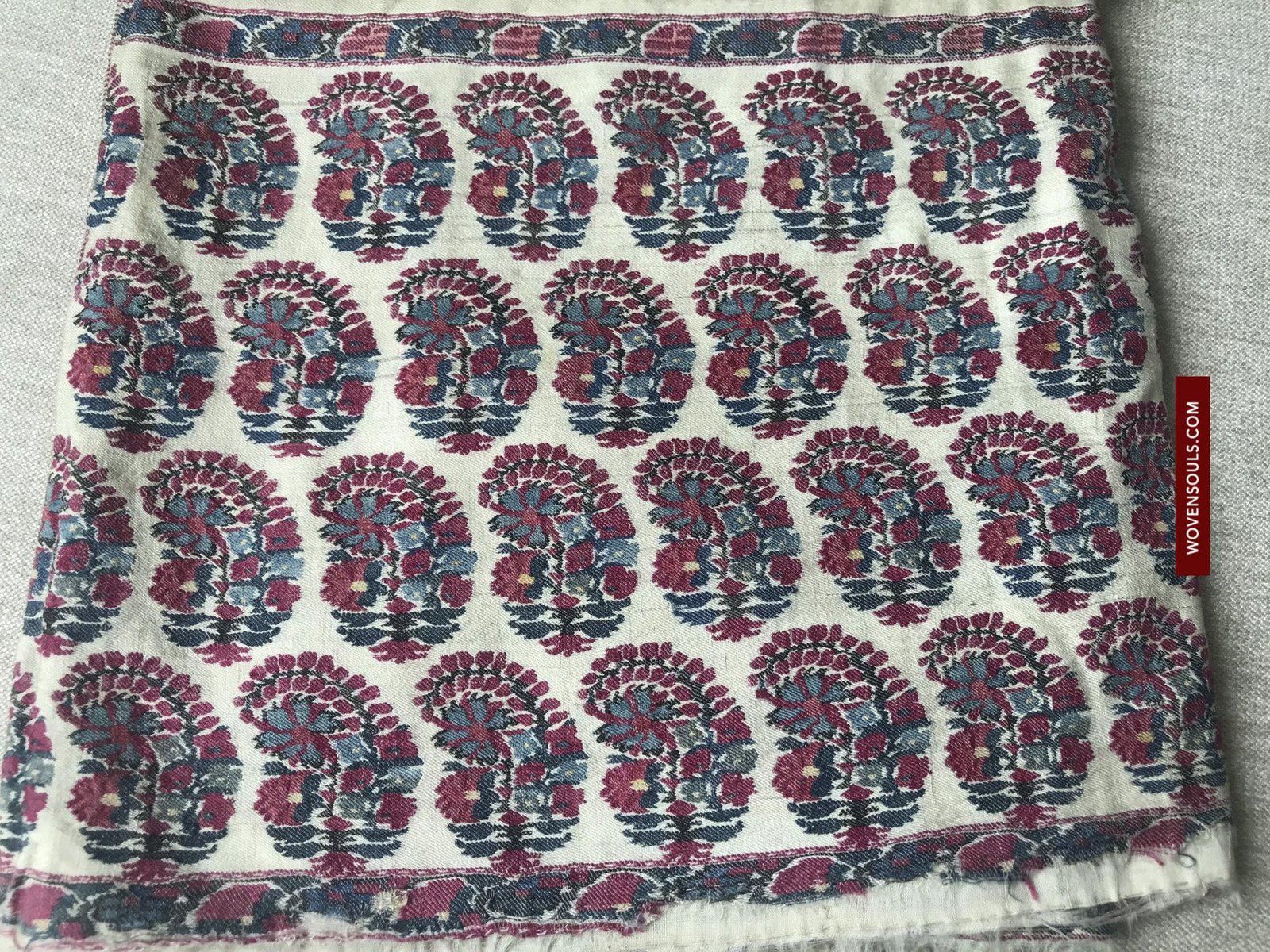 1474 Antique Kashmir Pashmina Dochalla Long Shawl-WOVENSOULS-Antique-Vintage-Textiles-Art-Decor